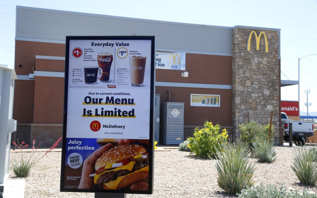 McDonald’s says 25% of stores closed as 1Q sales fall