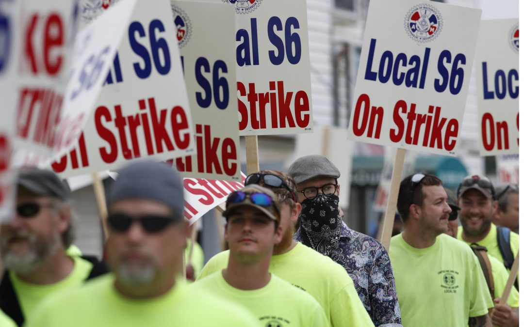 Striking shipbuilders are losing health coverage in pandemic